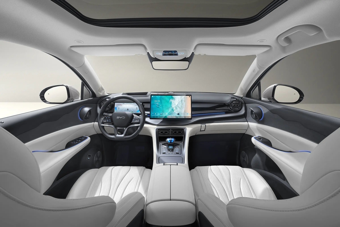 BYD Fregata de Carros Elétricos 07 Glory Edition Design hexagonal Shell Cor Interior Branca