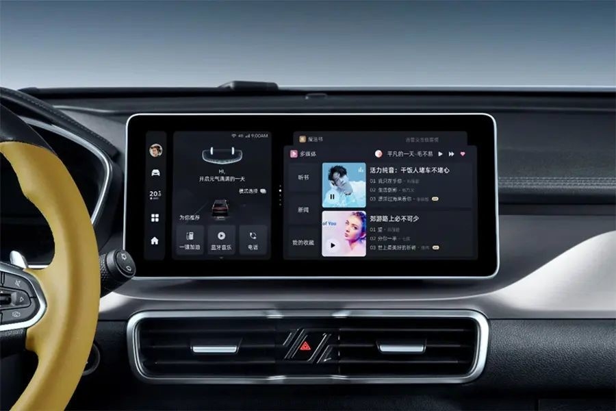 Veículo a gasolina Geely com ar condicionado automático e assentos de couro para condução confortável